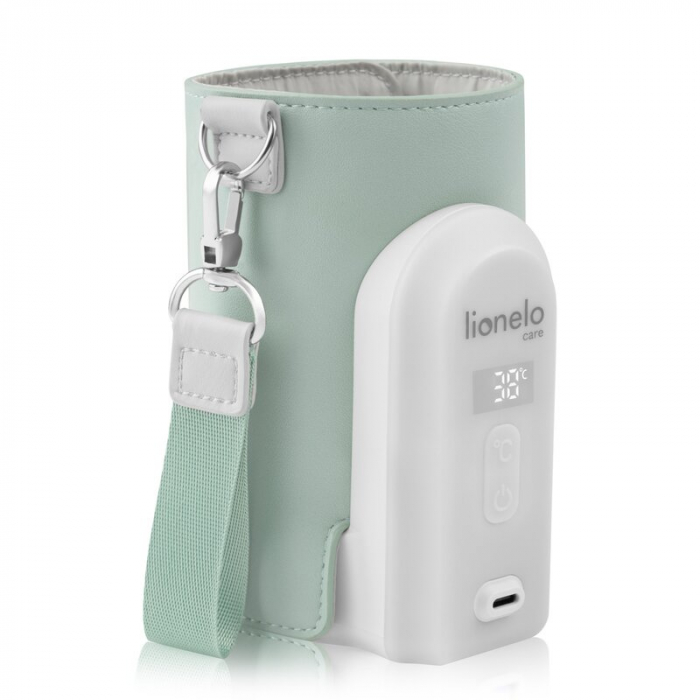 Incalzitor biberoane, Lionelo, ThermUp Go Evo, Portabil, Cu 5 niveluri de incalzire, Cu buton Safety Control, Mentinere caldura pana la 9h, Incarcare USB, Verde [4]