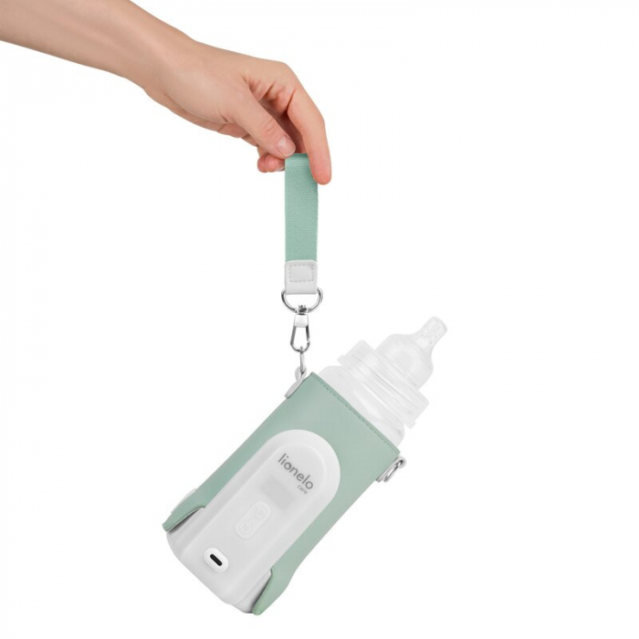 Incalzitor biberoane, Lionelo, ThermUp Go Evo, Portabil, Cu 5 niveluri de incalzire, Cu buton Safety Control, Mentinere caldura pana la 9h, Incarcare USB, Verde [5]