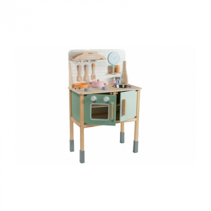Joueco - Bucatarie din lemn certificat FSC, Cu accesorii, Reglabila pe inaltime, 86x56 cm, 3 ani+, Multicolor [4]