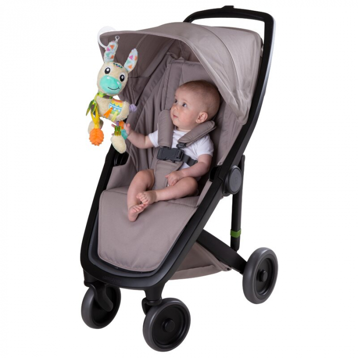 Jucarie carucior sau scaun auto, Playgro, Cu inele pentru dentitie, Cu diverse forme si texturi, Cu sunete si zornaieli, Dezvolta abilitatile motorii si imaginatia, 0 luni+, Sensory Friend Lupe Llama [4]
