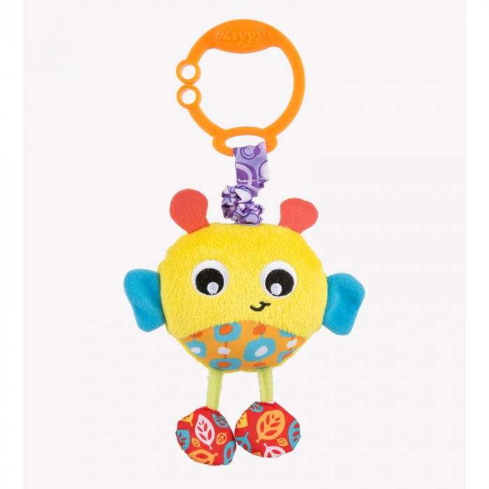 Jucarie cu vibratii pentru carucior, scoica auto si patut, Wiggling Bertie Bee, 23 cm, Playgro [1]