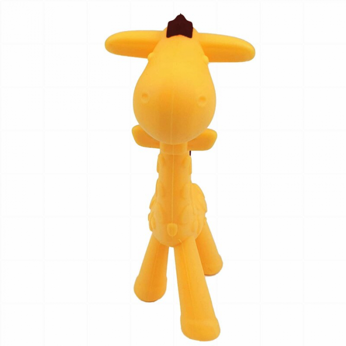 Jucarie de dentitie, Bocioland, Amelioareaza gingiile dureroase, Design ergonomic, Fara BPA, 0 luni+, Giraffe Yellow/Brown [4]
