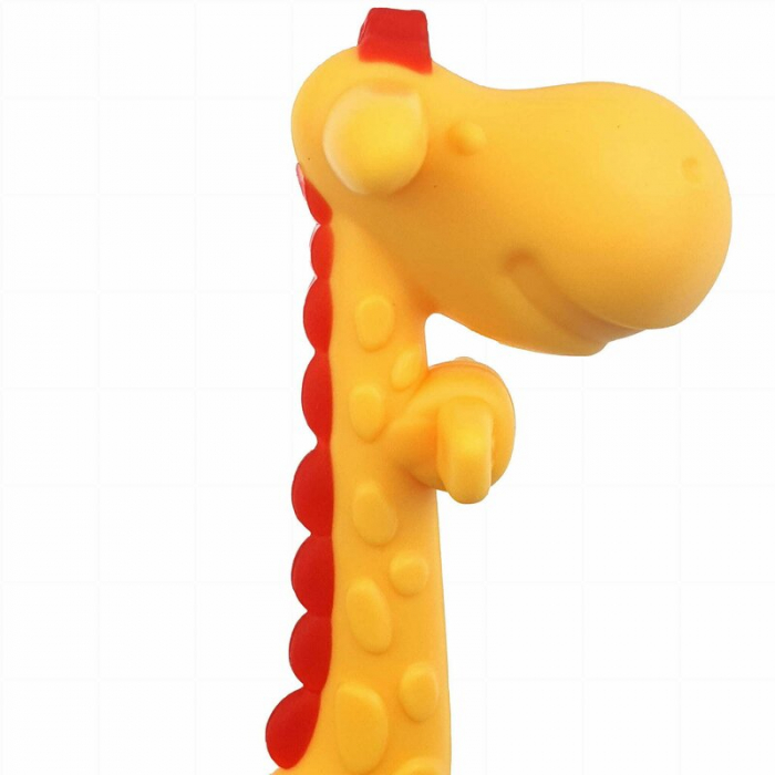 Jucarie de dentitie, Bocioland, Amelioareaza gingiile dureroase, Design ergonomic, Fara BPA, 0 luni+, Giraffe Yellow/Red [4]