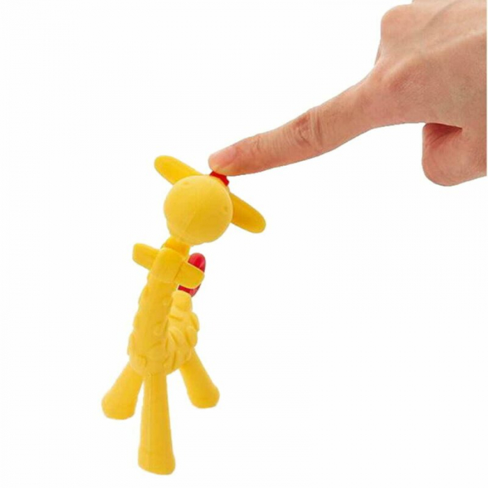 Jucarie de dentitie, Bocioland, Amelioareaza gingiile dureroase, Design ergonomic, Fara BPA, 0 luni+, Giraffe Yellow/Red [2]