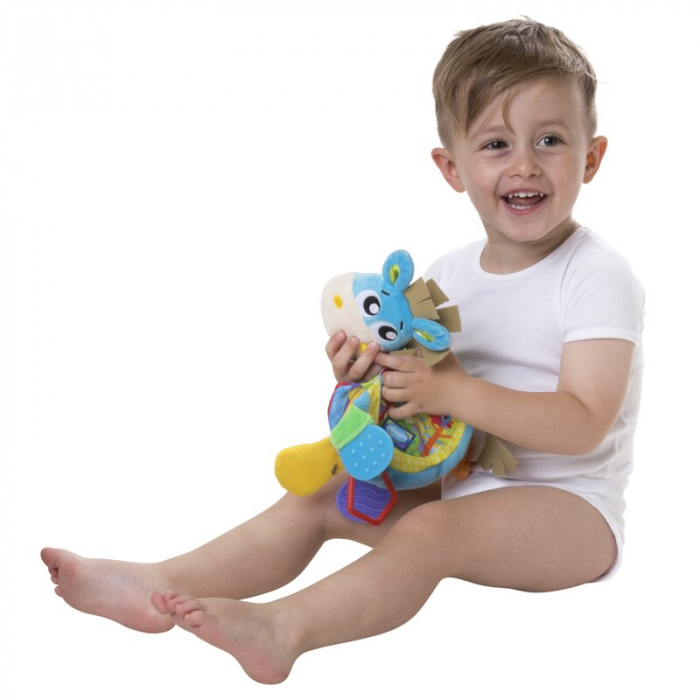 Jucarie din plus, Playgro, Clip Clop, Carticica tactila, Stimuleaza dezvoltarea senzoriala, Cu inele pentru dentitie, Cu diverse forme si texturi, 3 luni+, Musical Clip Clop Teether Book [11]