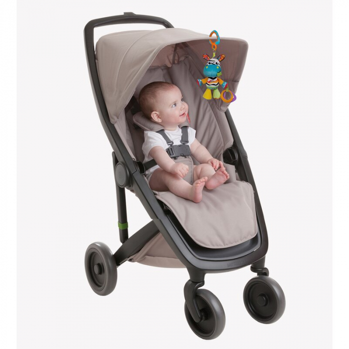 Jucarie pentru carucior, scoica auto si patut, Cu jucarie de dentitie, Zoe Zebra Munchimal, 32 cm, Playgro [3]
