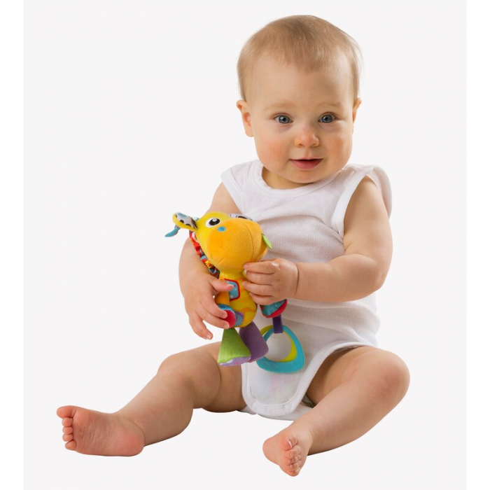Jucarie pentru carucior, scoica auto si patut, Jerry Giraffe Munchimal, 32 cm, Playgro [4]