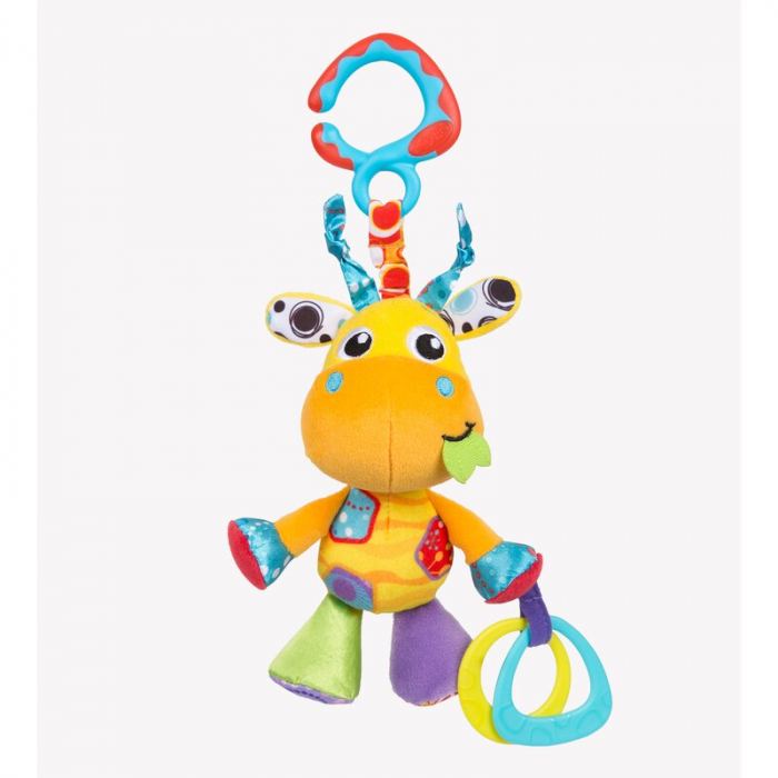 Jucarie pentru carucior, scoica auto si patut, Jerry Giraffe Munchimal, 32 cm, Playgro [1]