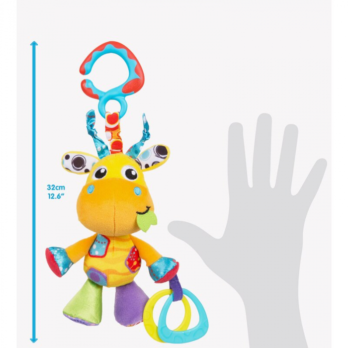 Jucarie pentru carucior, scoica auto si patut, Jerry Giraffe Munchimal, 32 cm, Playgro [5]