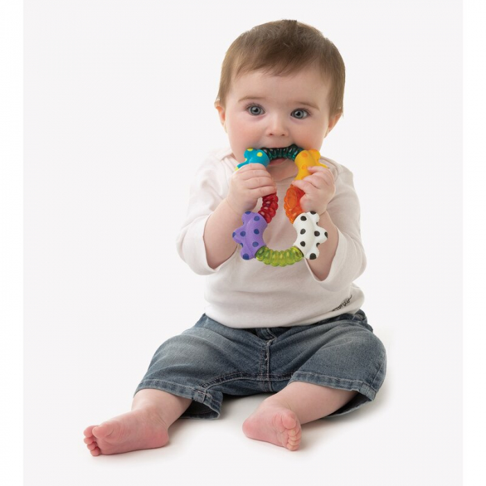 Jucarie zornaitoare, Cu diferite texturi, Dimensiune mare, Click and twist Rattle, Playgro [2]