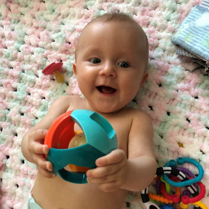 Jucarie zornaitoare pentru bebelusi, Ballon, Baby Mix, Multicolor [2]