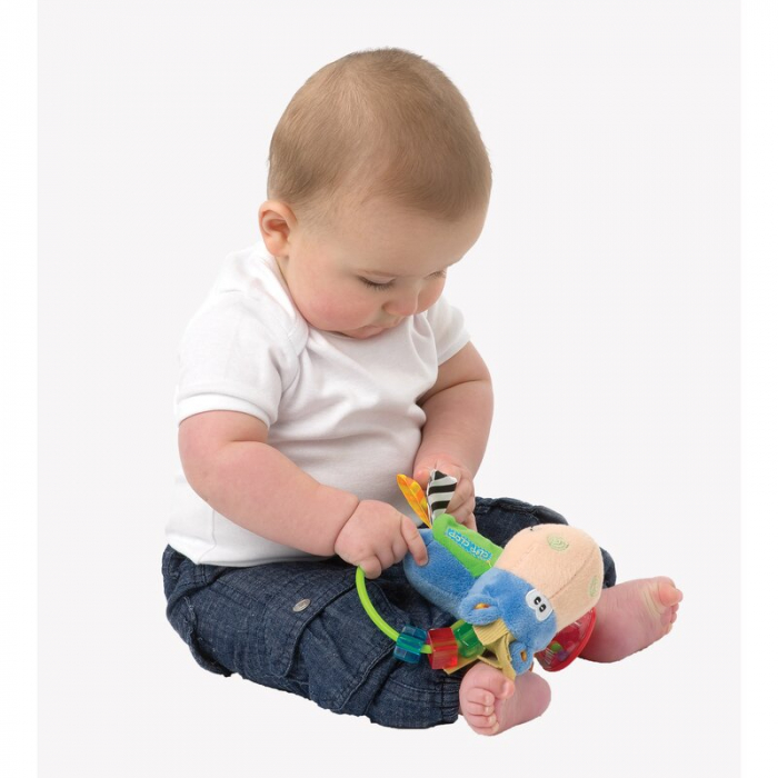 Jucarie zornaitoare si de dentitie, Playgro, Cu activitati, Cu jucarii de dentitie, Cu margele, Cu diferite texturi, Clip Clop Activity Rattle, 11 cm [9]