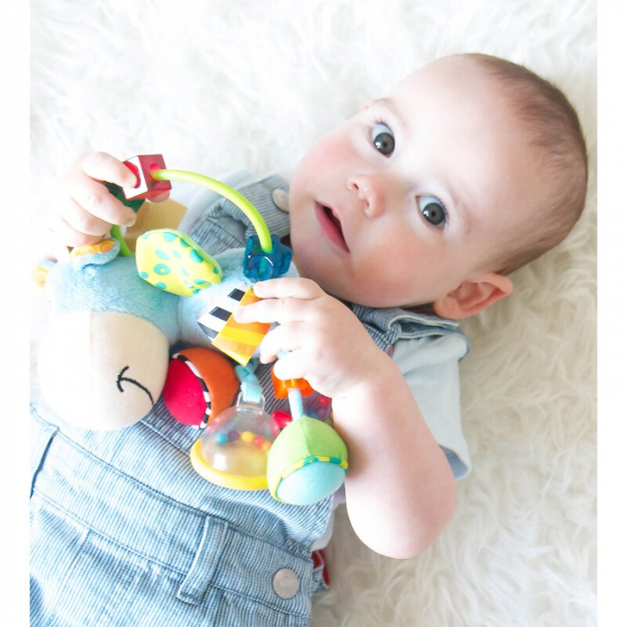 Jucarie zornaitoare si de dentitie, Playgro, Cu activitati, Cu jucarii de dentitie, Cu margele, Cu diferite texturi, Clip Clop Activity Rattle, 11 cm [3]