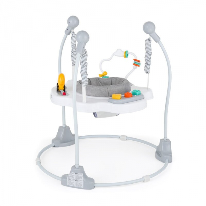Jumper interactiv, Feedo, Pliabil, Cu scaun rotativ 360 grade, Cu panou de activitati, Pana la 25 kg,, 83x83x86 cm,6 luni+, Multicolor [2]