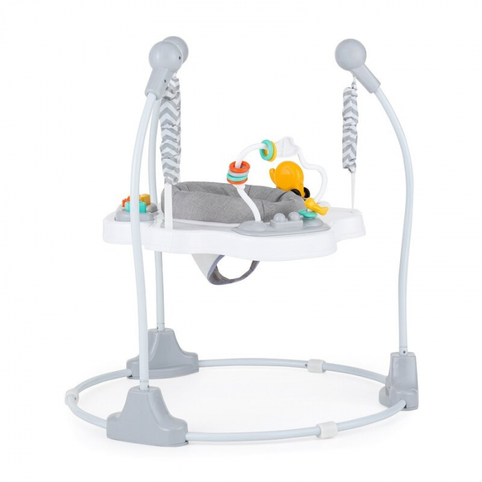 Jumper interactiv, Feedo, Pliabil, Cu scaun rotativ 360 grade, Cu panou de activitati, Pana la 25 kg,, 83x83x86 cm,6 luni+, Multicolor [4]