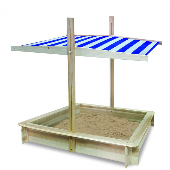 Lada de nisip cu acoperis, Free2Play, Cu coborare completa a acoperisului, 120 X 120 X 120 cm, Natural [2]