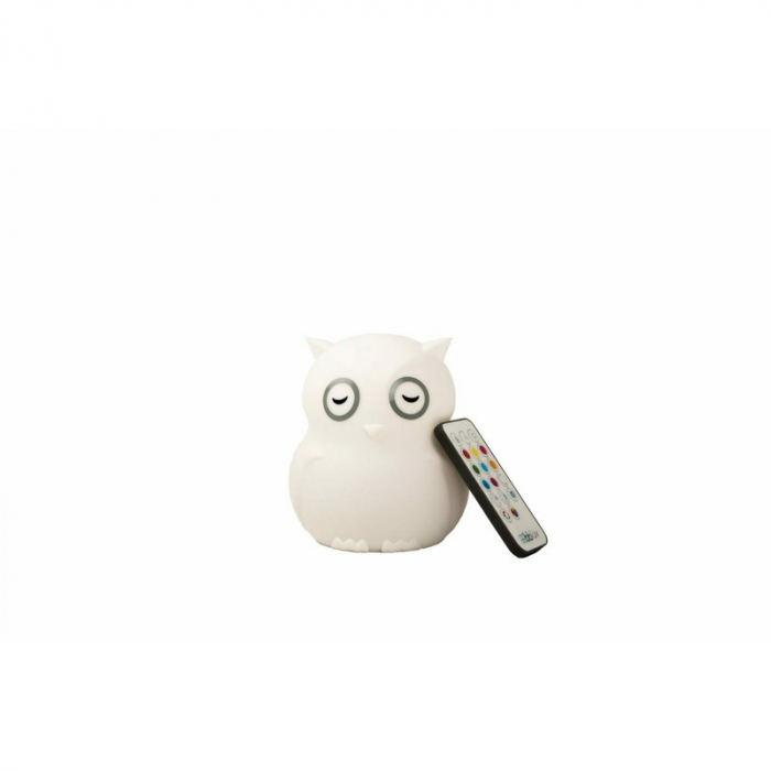Lampa de veghe Bufnita, Hibu, Functionare pana la 10 ore, Cu telecomanda si cablu USB, Cu 9 culori diferite activate prin control Touch, Bbluv, White [3]
