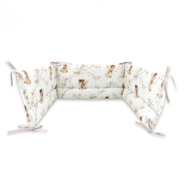 Lenjerie patut cu 3 piese, MimiNu, Pentru patut 120x60 cm, Cu protectie laterala, Din bumbac certificat Oeko Tex Standard 100, Fairy [3]
