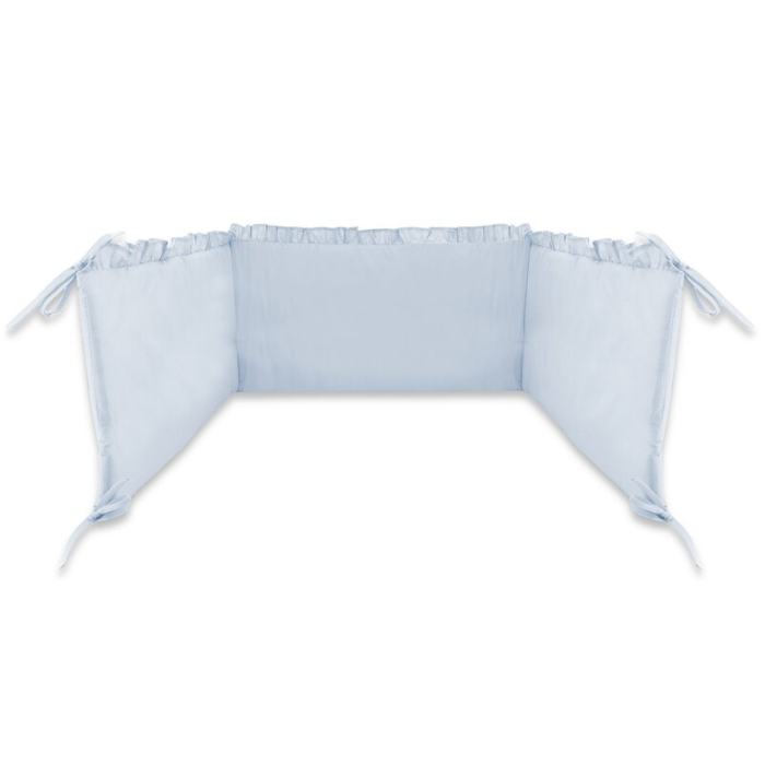 Lenjerie patut cu 3 piese, MimiNu, Pentru patut 120x60 cm, Cu volanase, Cu protectie laterala, Din bumbac certificat Oeko Tex Standard 100, Colectia Royal, Blue [3]