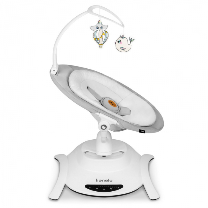 Lionelo - Balansoar multifunctional Bella, Electric, Scaun reglabil, Ecran tactil si telecomanda, 6 miscari unice, 5 viteze, Cu melodii, Gri [9]