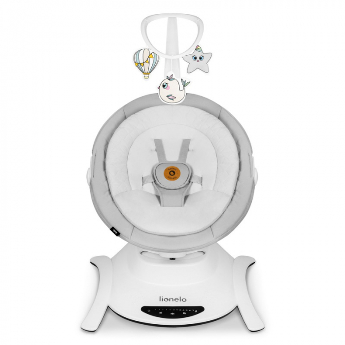Lionelo - Balansoar multifunctional Bella, Electric, Scaun reglabil, Ecran tactil si telecomanda, 6 miscari unice, 5 viteze, Cu melodii, Gri [2]