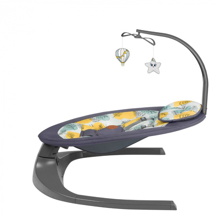 Lionelo - Balansoar si sezlong copii, Ralf, 2 in 1, Electric, Cu telecomanda si cablu USB, Cu miscare laterala de balansare si 5 niveluri diferite de viteza, Cu 12 melodii, Gri [8]