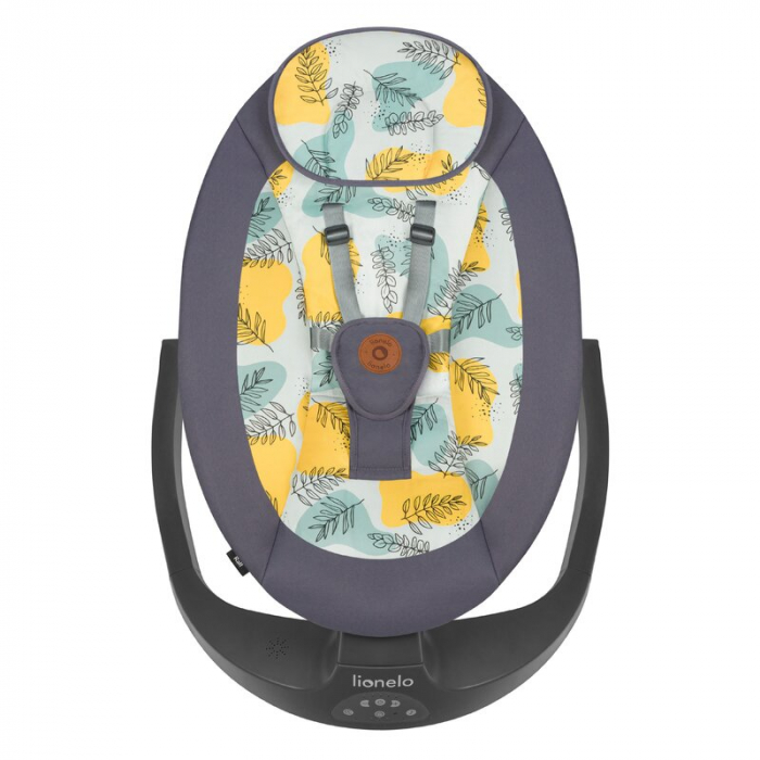 Lionelo - Balansoar si sezlong copii, Ralf, 2 in 1, Electric, Cu telecomanda si cablu USB, Cu miscare laterala de balansare si 5 niveluri diferite de viteza, Cu 12 melodii, Gri [11]