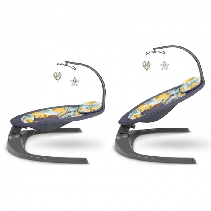 Lionelo - Balansoar si sezlong copii, Ralf, 2 in 1, Electric, Cu telecomanda si cablu USB, Cu miscare laterala de balansare si 5 niveluri diferite de viteza, Cu 12 melodii, Gri [9]