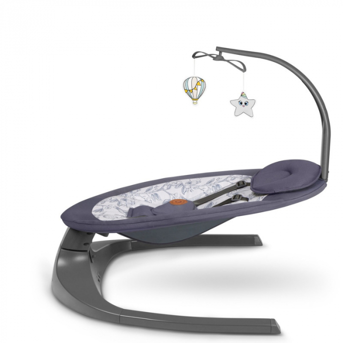 Lionelo - Balansoar si sezlong copii, Ralf, 2 in 1, Electric, Cu telecomanda si cablu USB, Cu miscare laterala de balansare si 5 niveluri diferite de viteza, Cu 12 melodii, Gri Grafit [9]