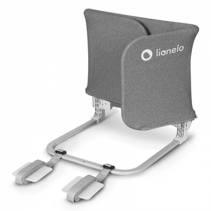 Lionelo - Bariera de protectie pentru pat Lora, Pliabila, Sistem de blocare StandSafe, Geanta de transport inclusa, 105 x 45 cm, Gri [9]