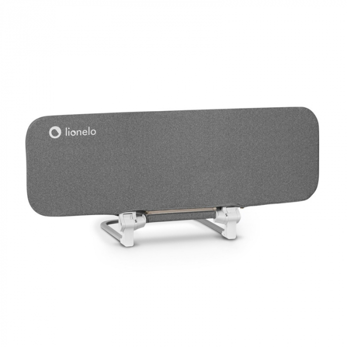 Lionelo - Bariera de protectie pentru pat Lora, Pliabila, Sistem de blocare StandSafe, Geanta de transport inclusa, 105 x 45 cm, Gri [2]
