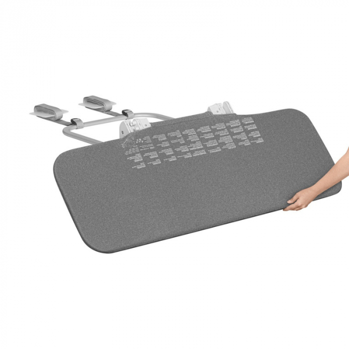 Lionelo - Bariera de protectie pentru pat Lora, Pliabila, Sistem de blocare StandSafe, Geanta de transport inclusa, 105 x 45 cm, Gri [8]