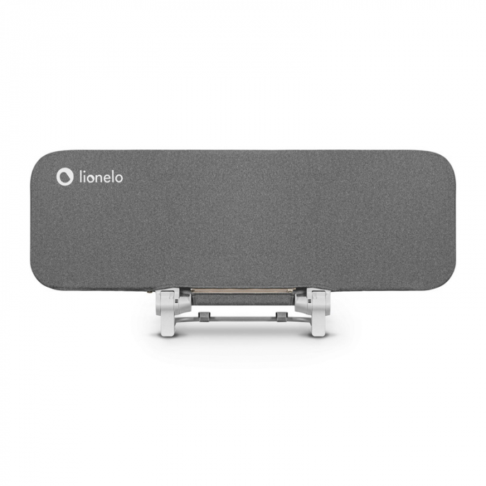 Lionelo - Bariera de protectie pentru pat Lora, Pliabila, Sistem de blocare StandSafe, Geanta de transport inclusa, 105 x 45 cm, Gri [1]