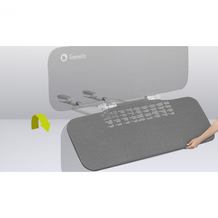 Lionelo - Bariera de protectie pentru pat Lora, Pliabila, Sistem de blocare StandSafe, Geanta de transport inclusa, 105 x 45 cm, Gri [14]