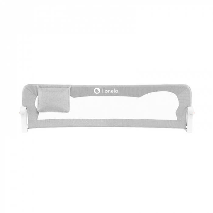 Lionelo - Bariera protectie pat Eva , Cu buzunar accesorii, 150x35 cm, Conform cu standardul european de securitate BS7072, Gri [3]