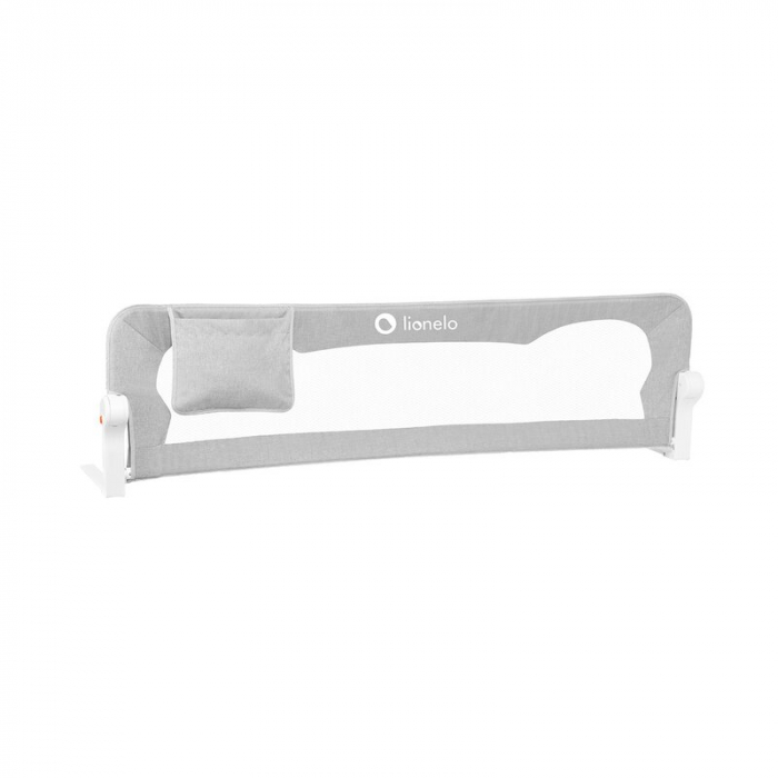 Lionelo - Bariera protectie pat Eva , Cu buzunar accesorii, 150x35 cm, Conform cu standardul european de securitate BS7072, Gri [5]