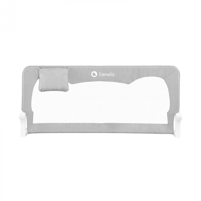 Lionelo - Bariera protectie pat Hanna , Cu buzunar accesorii, 150x66 cm, Conform cu standardul european de securitate BS7072, Gri [3]