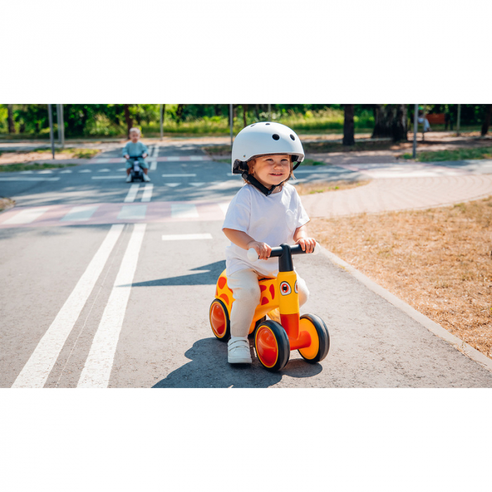 Lionelo - Bicicleta fara pedale, Sammy, Cu 4 roti, Din spuma EVA, Stabila, Manere moi, antiderapante, 12- 36 luni, Greutate maxima suportata 25 kg, Certificata EN 71-1:2014, EN 71-2:2011, EN 71-3:2019 [16]
