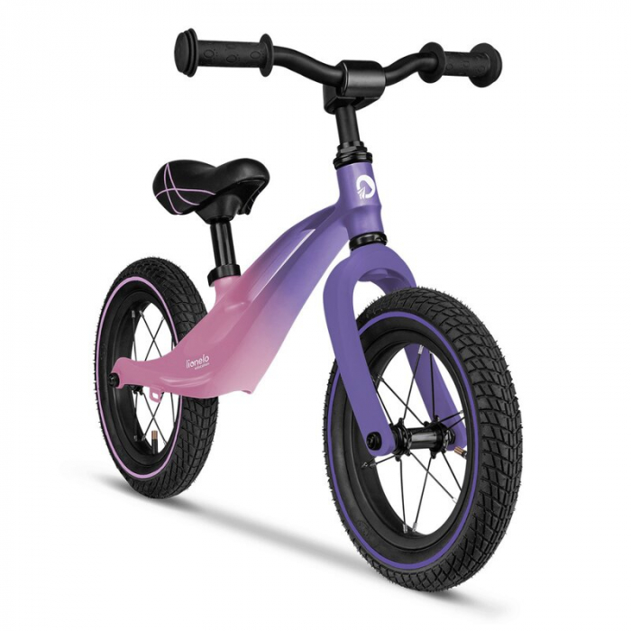 Lionelo - Bicicleta usoara Bart Air, Fara pedale, Cu roti gonflabile, Cu cadru din magneziu, Cu ghidon si sa reglabile, Greutate 3.8 Kg, 12 inch, Conform cu standardul european de securitate EN71, Pin [2]