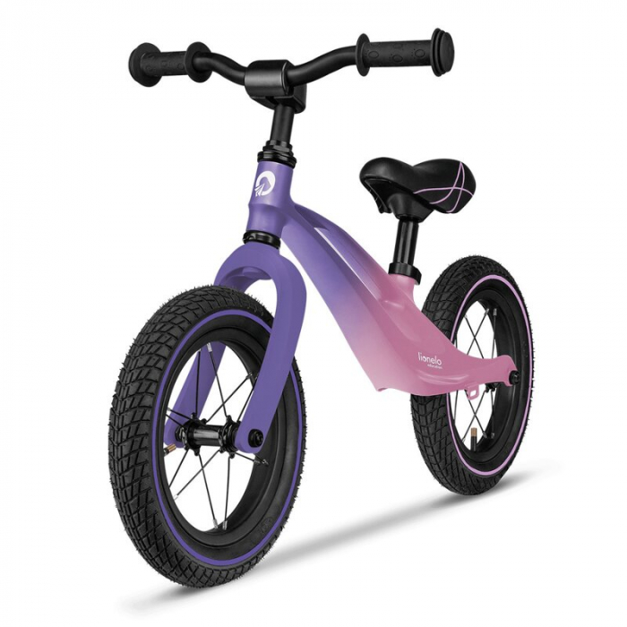 Lionelo - Bicicleta usoara Bart Air, Fara pedale, Cu roti gonflabile, Cu cadru din magneziu, Cu ghidon si sa reglabile, Greutate 3.8 Kg, 12 inch, Conform cu standardul european de securitate EN71, Pin [1]