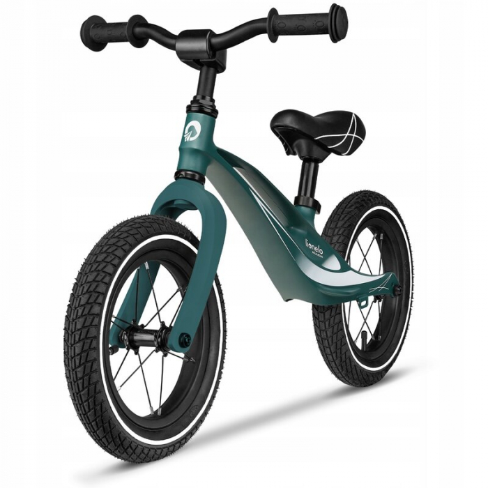 Lionelo - Bicicleta usoara Bart Air, Fara pedale, Cu roti gonflabile, Cu cadru din magneziu, Cu ghidon si sa reglabile, Greutate 3.8 Kg, 12 inch, Conform cu standardul european de securitate EN71, Gre [1]