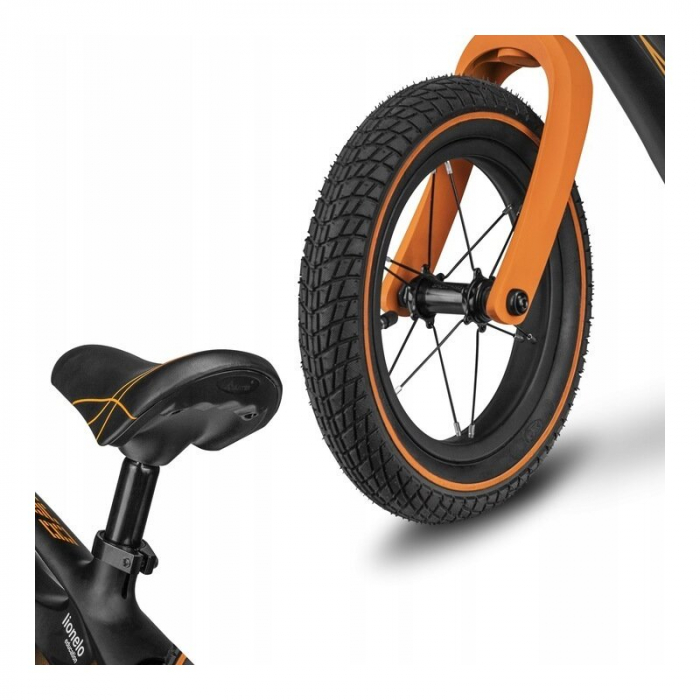 Lionelo - Bicicleta usoara Bart Air, Fara pedale, Cu roti gonflabile, Cu cadru din magneziu, Cu ghidon si sa reglabile, Greutate 3.8 Kg, 12 inch, Conform cu standardul european de securitate EN71, Neg [7]