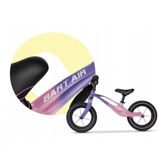 Lionelo - Bicicleta usoara Bart Air, Fara pedale, Cu roti gonflabile, Cu cadru din magneziu, Cu ghidon si sa reglabile, Greutate 3.8 Kg, 12 inch, Conform cu standardul european de securitate EN71, Pin [7]