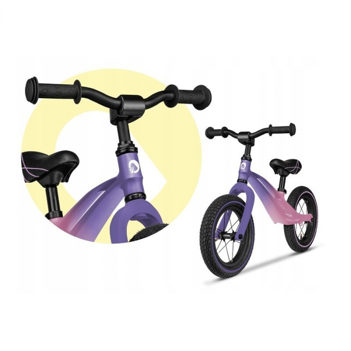 Lionelo - Bicicleta usoara Bart Air, Fara pedale, Cu roti gonflabile, Cu cadru din magneziu, Cu ghidon si sa reglabile, Greutate 3.8 Kg, 12 inch, Conform cu standardul european de securitate EN71, Pin [6]