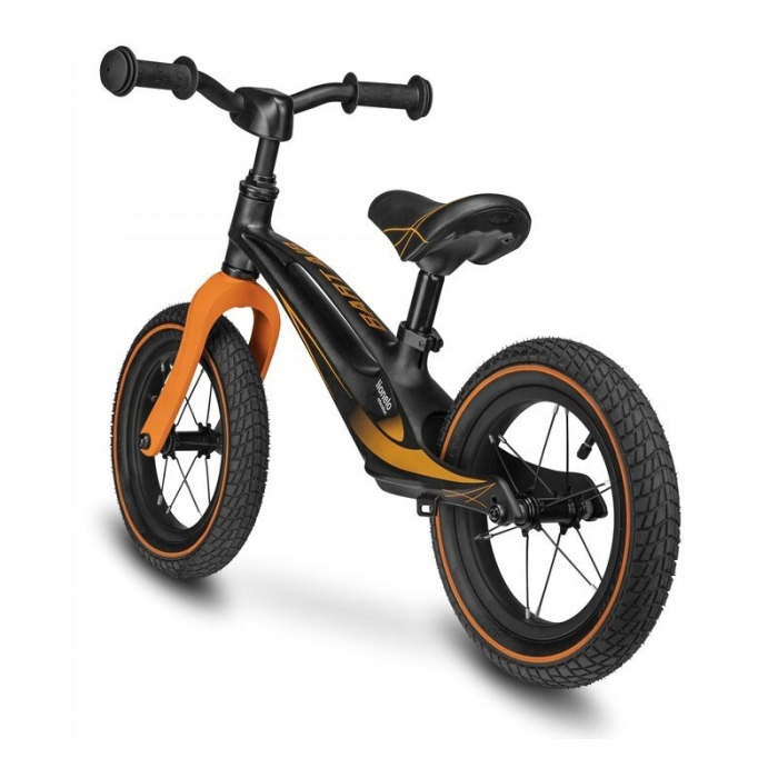 Lionelo - Bicicleta usoara Bart Air, Fara pedale, Cu roti gonflabile, Cu cadru din magneziu, Cu ghidon si sa reglabile, Greutate 3.8 Kg, 12 inch, Conform cu standardul european de securitate EN71, Neg [2]