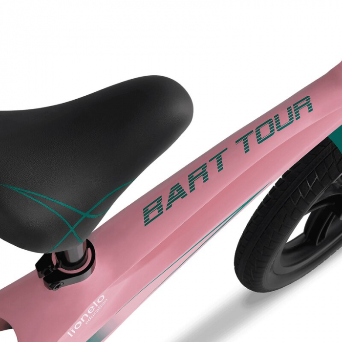 Lionelo - Bicicleta usoara Bart Tour, Fara pedale, Cu cadru din magneziu, Cu ghidon si sa reglabile, Greutate 3.8 Kg, 12 inch, Conform cu standardul european de securitate EN71, Pink Bubblegum [6]
