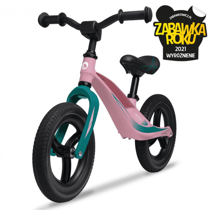 Lionelo - Bicicleta usoara Bart Tour, Fara pedale, Cu cadru din magneziu, Cu ghidon si sa reglabile, Greutate 3.8 Kg, 12 inch, Conform cu standardul european de securitate EN71, Pink Bubblegum [7]