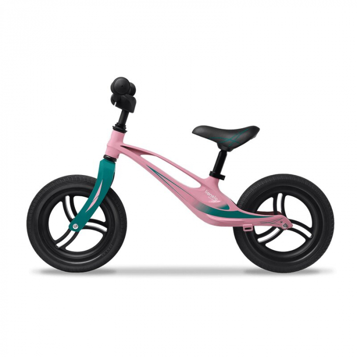 Lionelo - Bicicleta usoara Bart Tour, Fara pedale, Cu cadru din magneziu, Cu ghidon si sa reglabile, Greutate 3.8 Kg, 12 inch, Conform cu standardul european de securitate EN71, Pink Bubblegum [5]