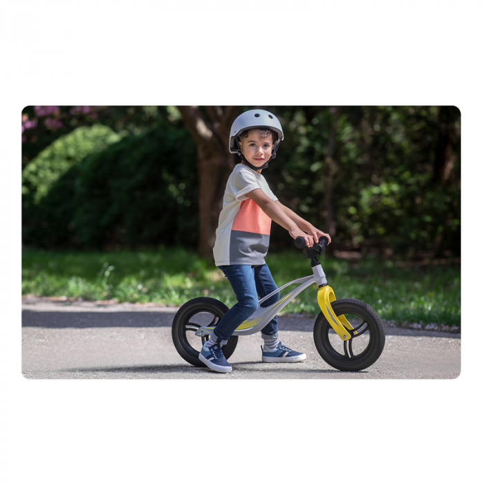 Lionelo - Bicicleta usoara Bart Tour, Fara pedale, Cu cadru din magneziu, Cu ghidon si sa reglabile, Greutate 3.8 Kg, 12 inch, Conform cu standardul european de securitate EN71, Grey Stone [13]