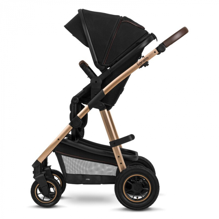 Lionelo - Carucior Amber, 2 in 1, Cadru aluminiu, Cu landou intarit si salteluta moale, Reversibil, Maner ajustabil, Huse pentru picioare, ploaie, Plasa de tantari, Geanta parinti, Pana la 22 kg, EN18 [9]